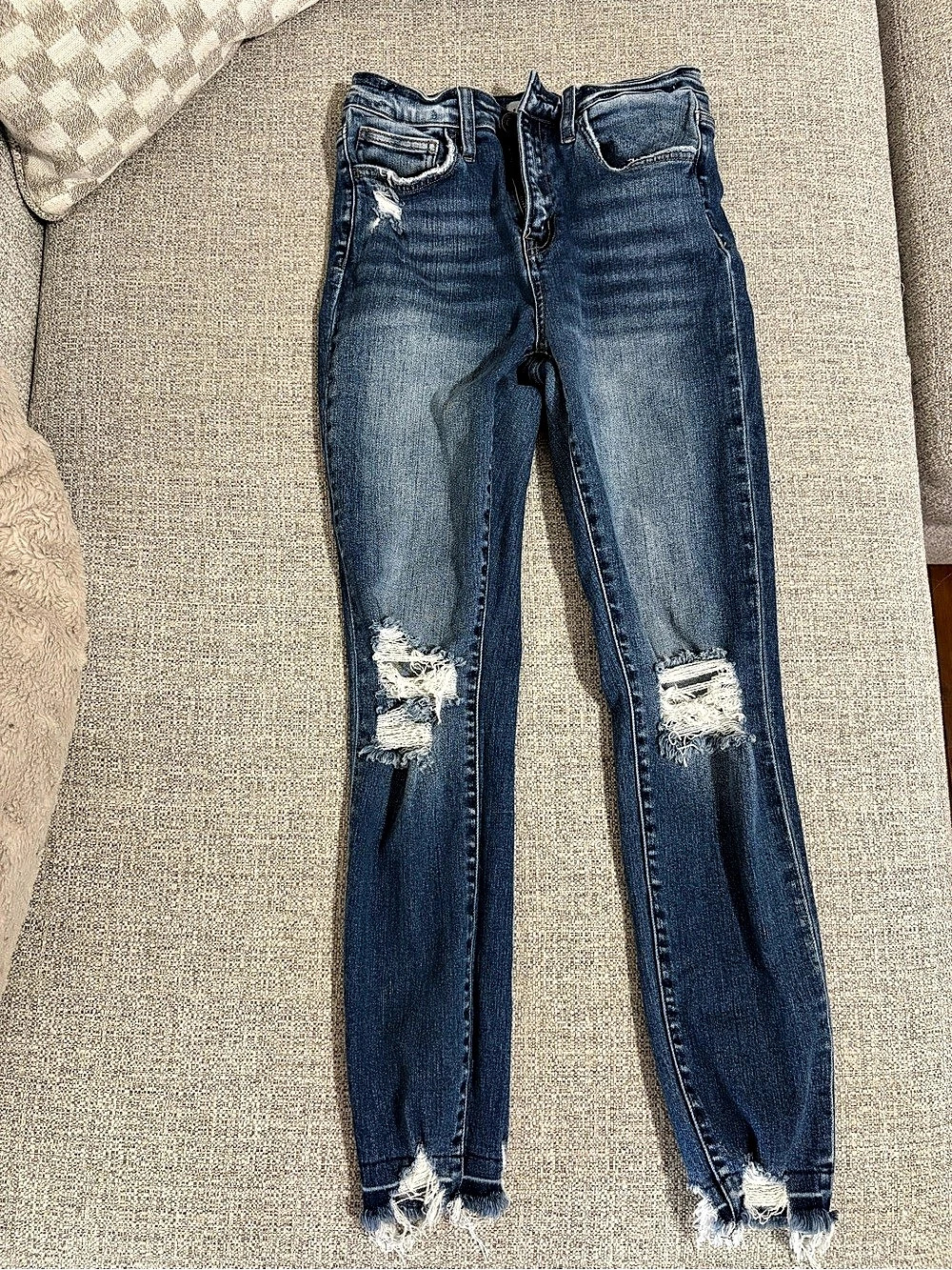 Flying Monkey distressed skinny jeans Distressed Blue Waist 27